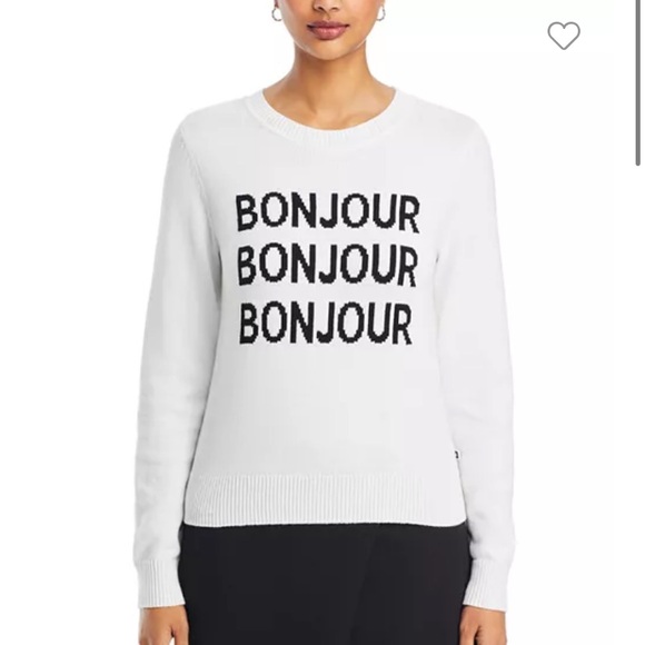 New Karl Lagerfeld Paris Women's Light Weight Bonjour Sweater - Picture 11 of 15